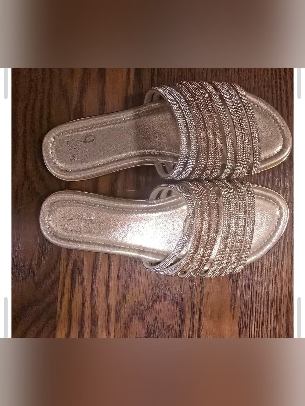 Mix No. 6 Women's Metallic Gold Multi-strap Slide Sandals